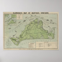 Mapa del vintage del Martha's Vineyard (1913) posters