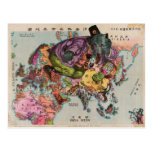 Mapa del vintage del mundo hacia 1900 postales