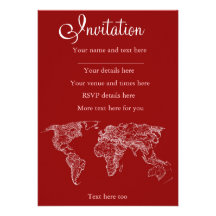 Mapa en rojo comunicado personalizado