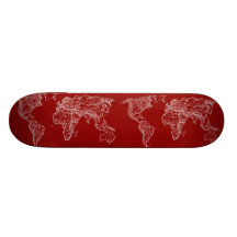 Mapa en rojo patineta personalizada