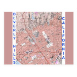 Mapa físico 1995 de Beverly Hills California Tarjetas Postales