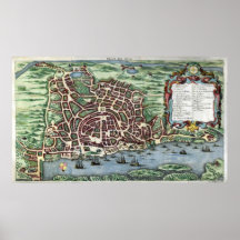 Mapa francés 1750 de Goa, la India Poster