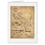 Mapa geográfico 1855 de Nicaragua Tarjeton