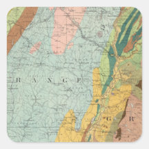 Mapa geológico de New Hampshire 2 Calcomanía Cuadradas Personalizadas
