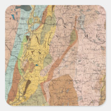 Mapa geológico de New Hampshire 2 Pegatina Cuadradas Personalizadas
