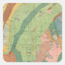 Mapa geológico de New Hampshire 5 Calcomanía Cuadradas