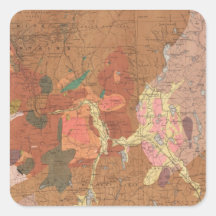 Mapa geológico de New Hampshire Calcomanía Cuadrada