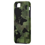 mapa gráfico negro del mundo iPhone 5 Case-Mate funda