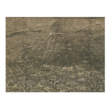 Mapa ilustrado del vintage de Denver Colorado (188 Tarjeta Postal