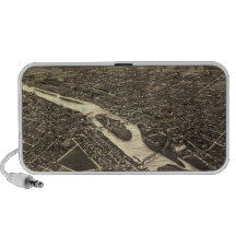 Mapa ilustrado del vintage de la aurora Illinois ( Mp3 Altavoz