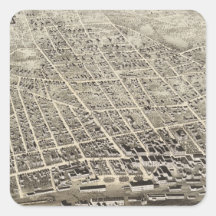 Mapa ilustrado del vintage de la concordia NH (187 Calcomanías Cuadradass