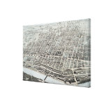 Mapa ilustrado del vintage de Manchester NH (1876) Lona Envuelta Para Galerías
