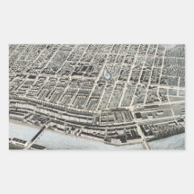 Mapa ilustrado del vintage de Manchester NH (1876) Rectangular Altavoz