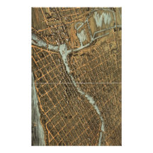Mapa ilustrado del vintage de Milwaukee (1872) Papelería De Diseño