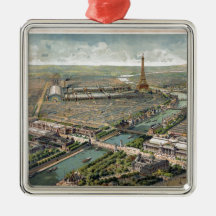 Mapa ilustrado del vintage de París (1900) Adorno
