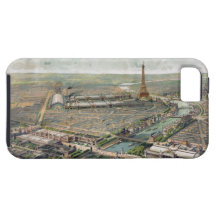 Mapa ilustrado del vintage de París (1900) iPhone 5 Case-Mate Carcasa