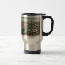 Mapa ilustrado del vintage de París (1900) Taza De Café