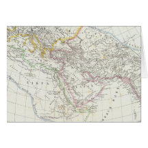 Mapa litografiado mundo del hemisferio del este felicitacion 