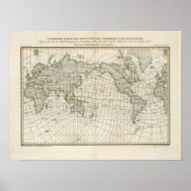 Mapa magnético del mundo impresiones