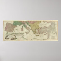 Mapa mediterráneo de Guillermo Faden Posters