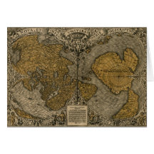 Mapa Notecard del vintage Felicitaciones