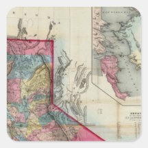 Mapa oficial del estado de California Pegatina Cuadradas Personalizada