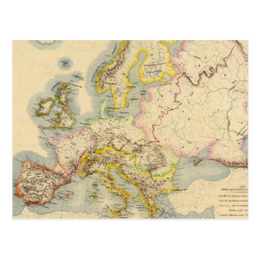 Mapa orográfico de Europa Postal | Zazzle