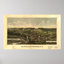 Mapa panorámico antiguo de Alton New Hampshire 188 Impresiones