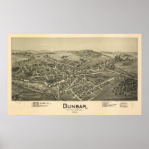 Mapa panorámico antiguo de Dunbar Pennsylvania 190 Impresiones