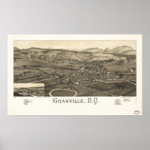 Mapa panorámico antiguo de Granville Nueva York 18 Posters