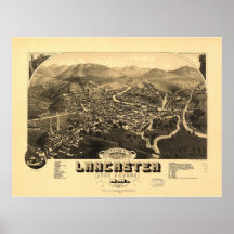 Mapa panorámico antiguo de Lancaster New Hampshire Impresiones
