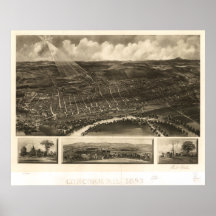 Mapa panorámico antiguo de New Hampshire 1899 de l Impresiones