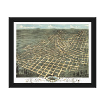 Mapa panorámico de Atlanta GA DIGITAL VUELTO A MEZ Impresion De Lienzo