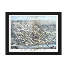 Mapa panorámico de Austin TX DIGITAL VUELTO A MEZC Lona Envuelta Para Galerias