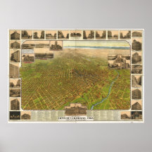Mapa panorámico de Denver Colorado 1908 Posters