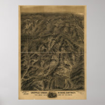 Mapa panorámico de la opinión de ojo de 1895 del l poster