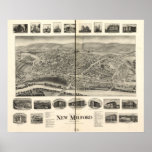 Mapa panorámico de la opinión de ojo de 1906 nuevo posters