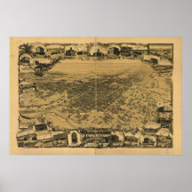Mapa panorámico de Stockton California 1895 Impresiones