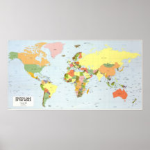 Mapa político 1982 de la Cia del mundo Poster
