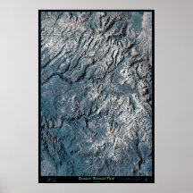 Mapa por satélite de la impresión del poster del p