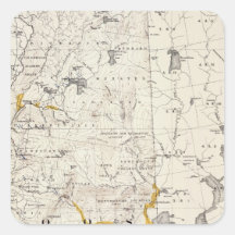Mapa topográfico y glacial de New Hampshire 3 Calcomanía Cuadradas Personalizadas