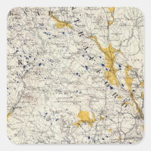 Mapa topográfico y glacial de New Hampshire Pegatinas