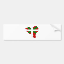 Mapa vasco de la bandera del mismo tamaño etiqueta de parachoque