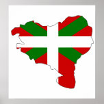 Mapa vasco de la bandera del mismo tamaño poster