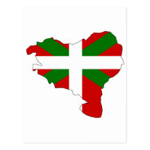 Mapa vasco de la bandera tarjeta postal