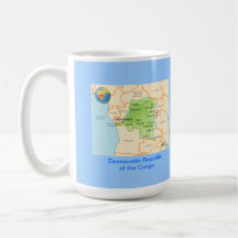 Mapa y bandera de República Democrática del Congo Tazas