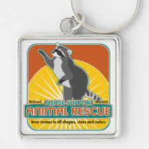 Mapache animal del rescate llavero