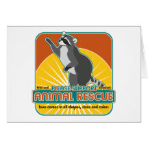 Mapache animal del rescate tarjetón