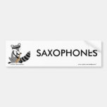 Mapache que toca el saxofón pegatina de parachoque