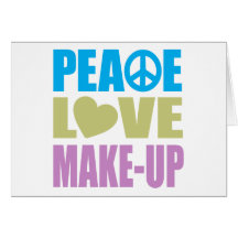 Maquillaje del amor de la paz tarjetón